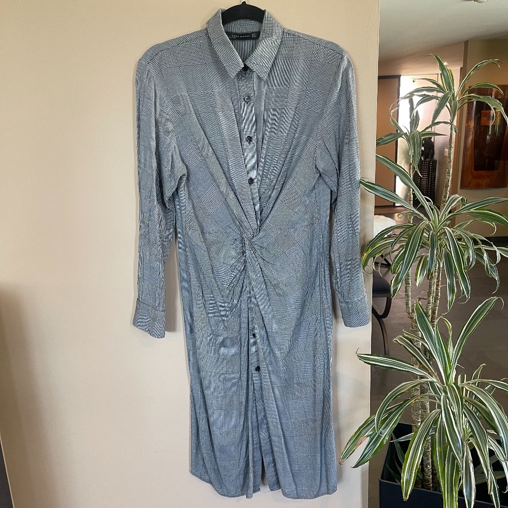 Zara Career Work Dress black/white Sz:S